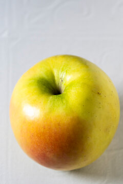 Apple with water drops, close up 