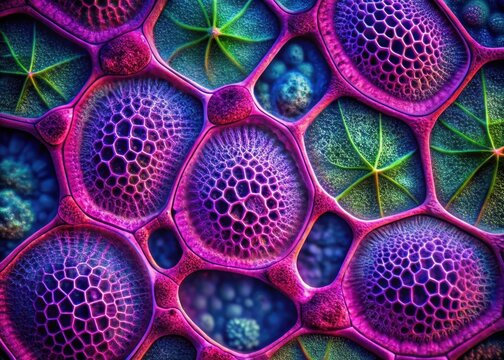 Close-up image of plant cell walls
