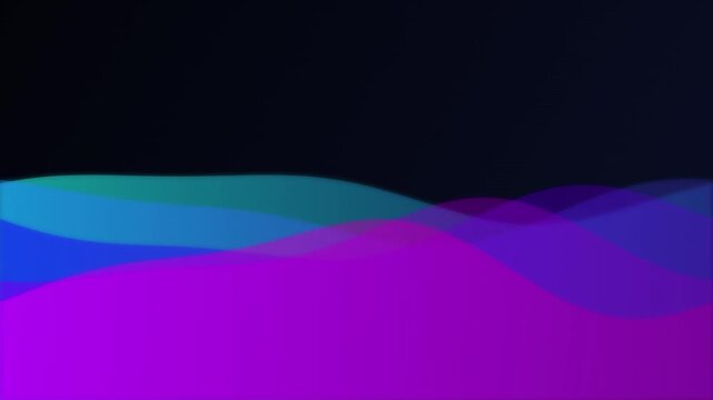 Abstract colorful neon&nbsp;purple and magenta fluid wave layers gradient&nbsp;waves undulating on dark background seamless loop animation