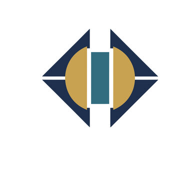 Geometric abstract logo with circles and triangles