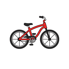 Fototapeta premium Red bmx bicycle isolated on white background