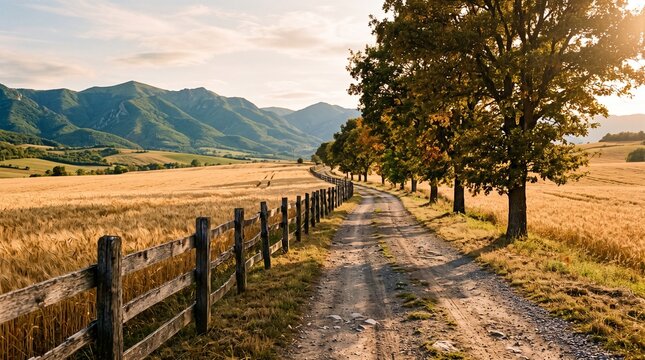 Scenic farm pathway