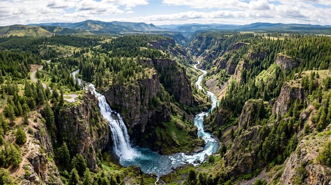 Waterfall canyon panorama