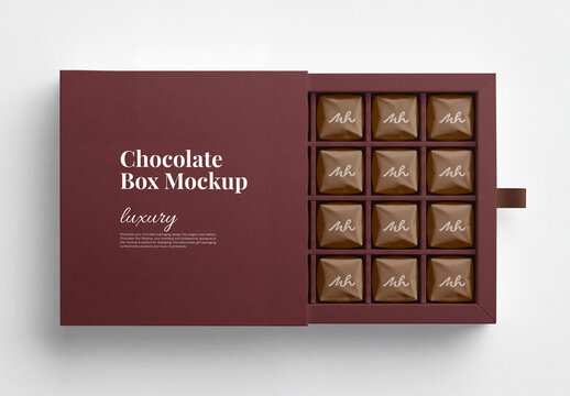 Chocolate Box Packaging Mockup