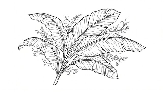 Banana leaf drawing