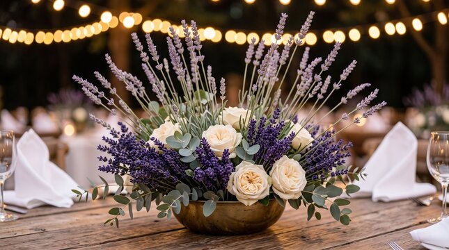 Lavender wedding centerpiece