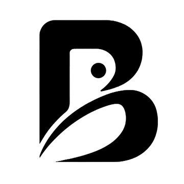 A sophisticated and fluid vector monogram showcasing the letter 'B' integrated with an elegant abstract shape and a central accent dot. 