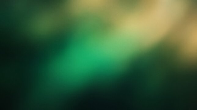 Abstract Blurred Green and Gold Nature Background with Copy Space