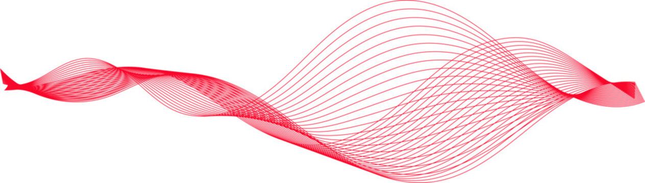 Abstract Red Linear Wave Design Element Featuring Elegant Flowing Curves for Graphic Projects