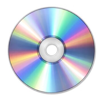 Shiny compact disc with rainbow