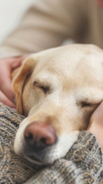 Moment between a service animal and its handler. Calming presence that helps alleviate PTSD symptoms and fosters emotional stability, mental health, and recovery through companionship and trust.