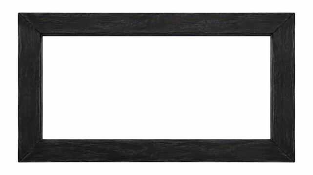 Black rectangular frame with empty space ready for a picture or artwork display