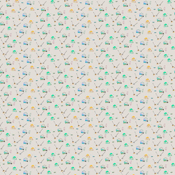 Gardening tools and greenhouse pattern