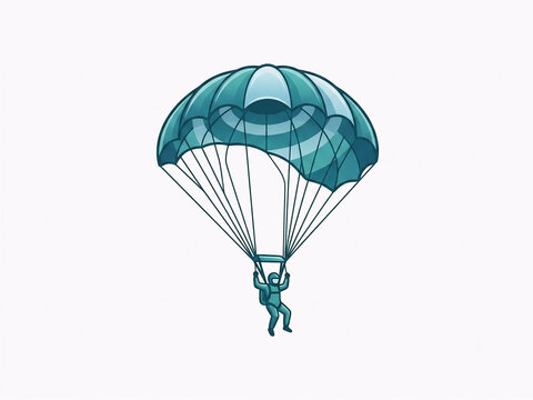 Parachute illustration vector art of skydiver