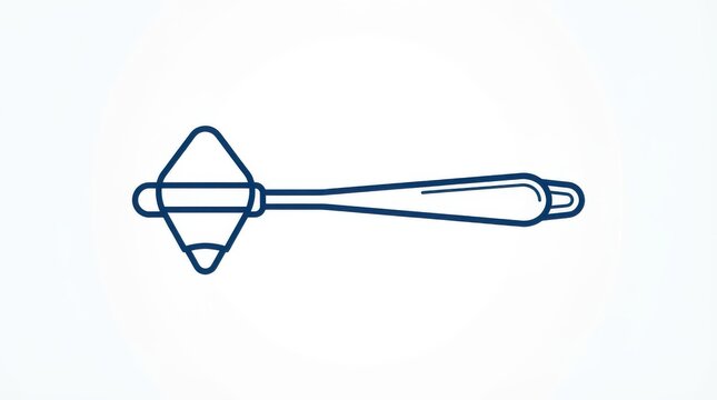 A simple outline icon of a medical reflex hammer used for neurological testing in a clinical setting