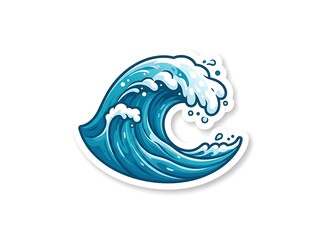 Naklejka premium Stylized ocean wave illustration