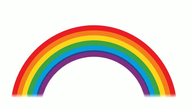A vibrant colorful rainbow arc illustration isolated on a white background for design and decor