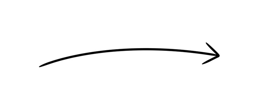 Minimalist Hand Drawn Curved Arrow Pointing Right For Presentations And Graphic Design Projects