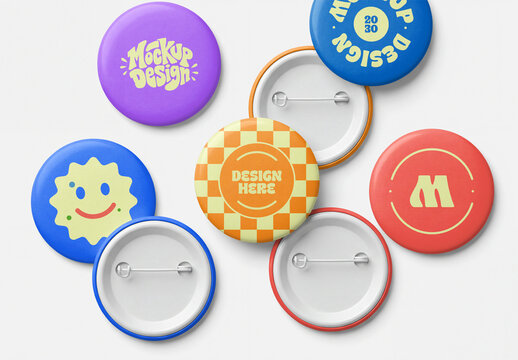 Pin Button Badge Mockup Collection