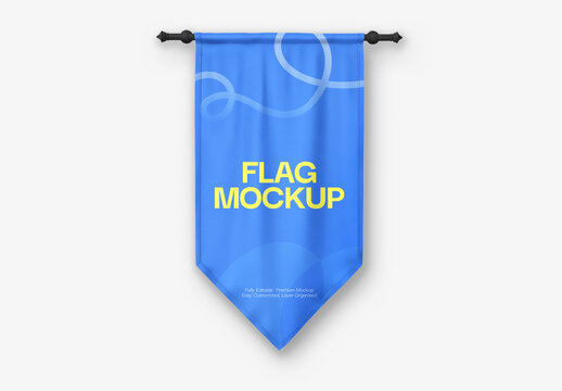 Hanging Pennant Flag Mockup