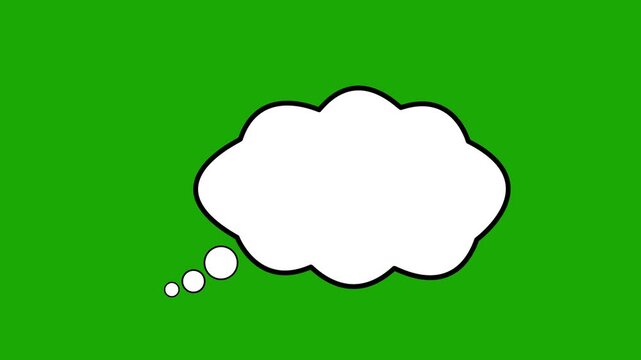 Thinking Cloud Speech Bubble Animation, Creative Idea and Communication Icon, Transparent Background, 4K