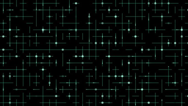 Futuristic cyber network glowing cyan digital data grid with intersecting lines and nodes seamless loop animation