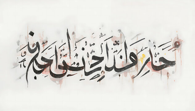 Elegant hand-drawn Bismillah Arabic calligraphy in black ink, isolated on white, ideal for Islamic art, posters, and design