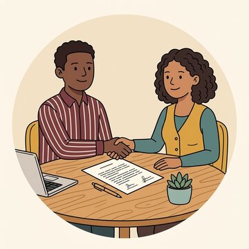 Offer-letter handshake 