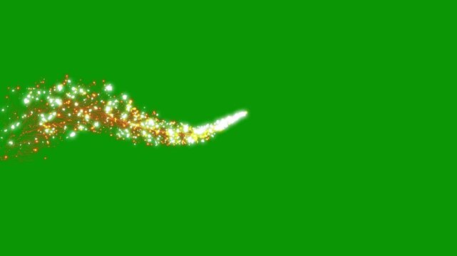 Magic glitter sparkle trail transition, twinkling glitter stars line, fast glittering star lines, fairy dust shimmer transition, sparkling starry line effects video on green screen background. 4k