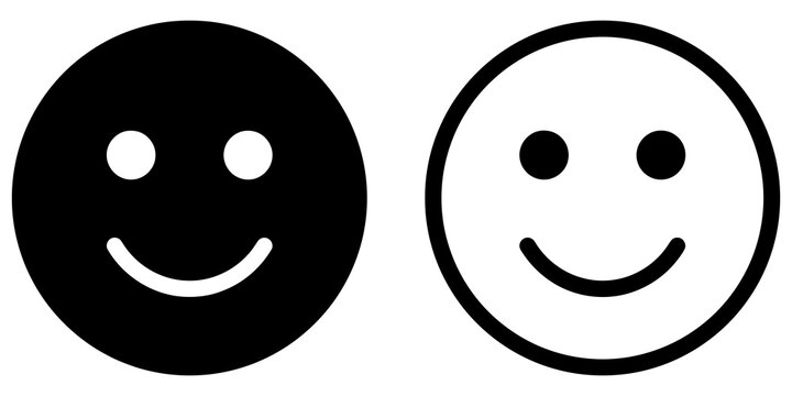 Smiley face emoji character icon set on transparent background icons.
