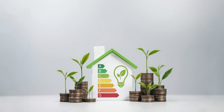 Energy efficient house model with growing plants