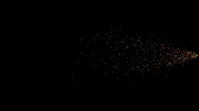 Magical golden dust trail. Shimmering glowing dust or glitter. Light effect. 4K animation.