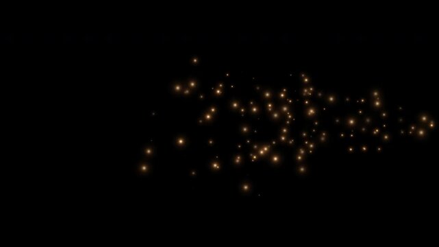 Magical golden dust trail. Shimmering glowing dust or glitter. Light effect. 4K animation.