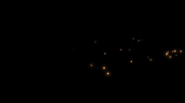 Magical golden dust trail. Shimmering glowing dust or glitter. Light effect. 4K animation.