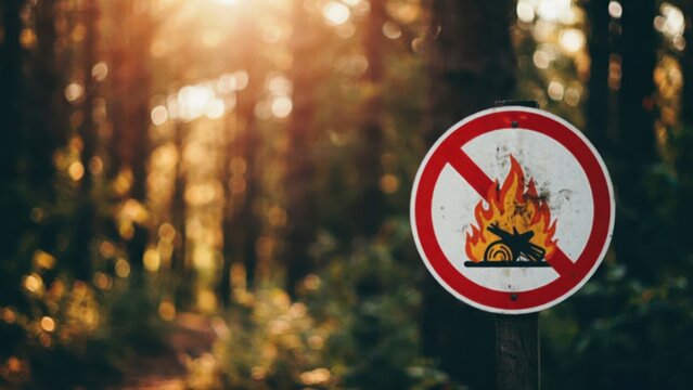 No fire sign in a forest