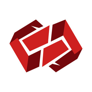 Red abstract geometric shape