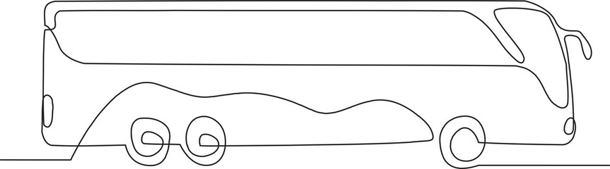 Obraz premium Minimalist Bus One Line Drawing, Continuous Line Vehicle Illustration
