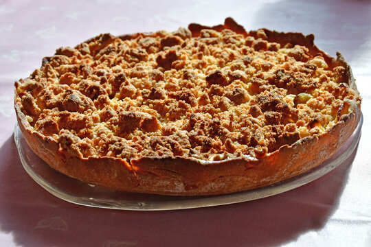 German deli apple cake in a closeup