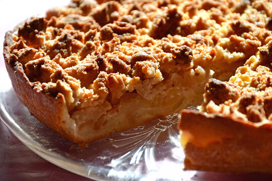 German deli apple cake in a closeup