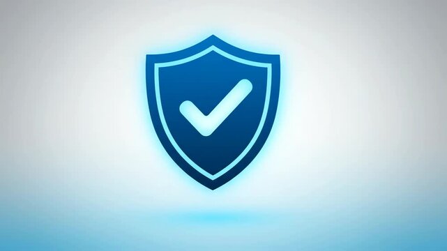 Blue Shield Icon with Checkmark Symbol Representing Data Privacy and Network Security Protection