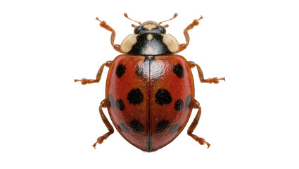 Red ladybug with black spots, isolated on transparent background © Nicolae