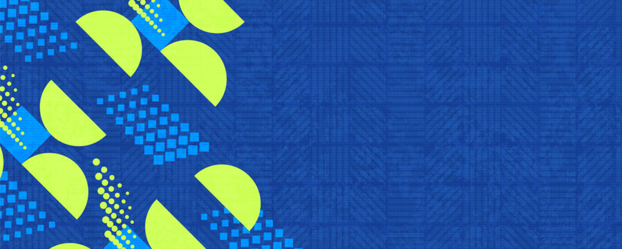 Abstract and Vibrant Background Design with Semi Circles, Dots and Geometric Shapes. Vibrant Background for Sports, Games, and Other Events Banner Design