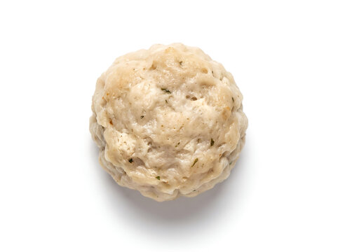 Single Indonesian Rice Ball Dumpling (Nasi Impit) Isolated on White Background, Top View