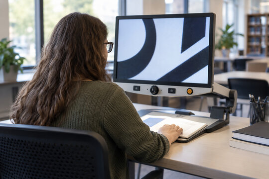 Specialized Academic Workstation with Electronic CCTV Video Magnifier