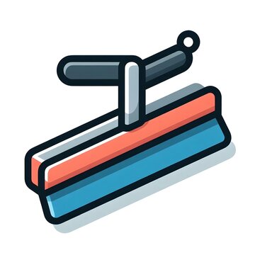 Window squeegee scraper flat vector illustration handheld glass cleaner cleaning tool isolated on white background