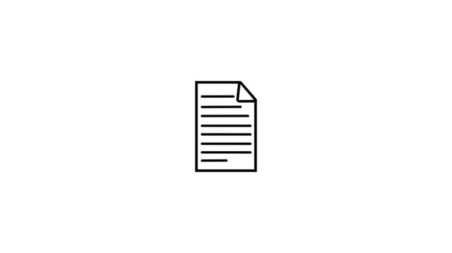 Document icon digital paper file. Document icon technology interface graphic on White background for organization.