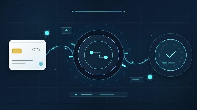 Digital payment processing on futuristic hud interface