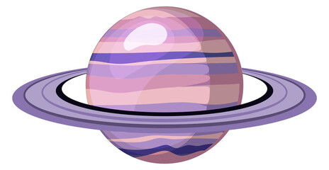 Planet with ring cartoon icon. Space body symbol © MicroOne