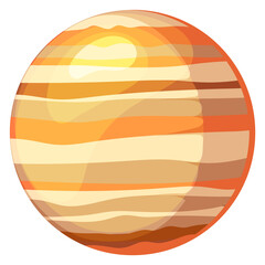 Jupiter cartoon icon. Solar system space planet © MicroOne