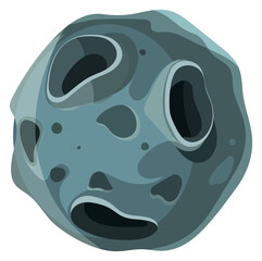 Asteroid cartoon icon. Space element. Meteorite sign © MicroOne